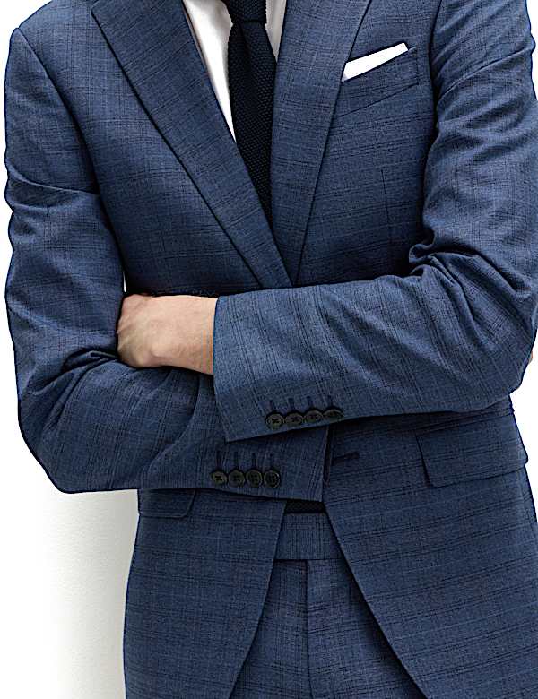 Slim Fit Textured Check Jacket - CN