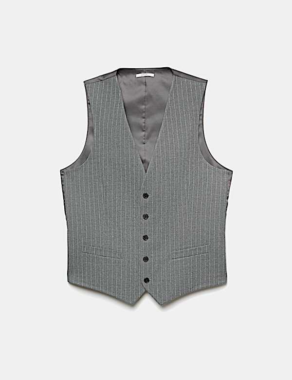 Pin Stripe Stretch Suit Waistcoat - IL