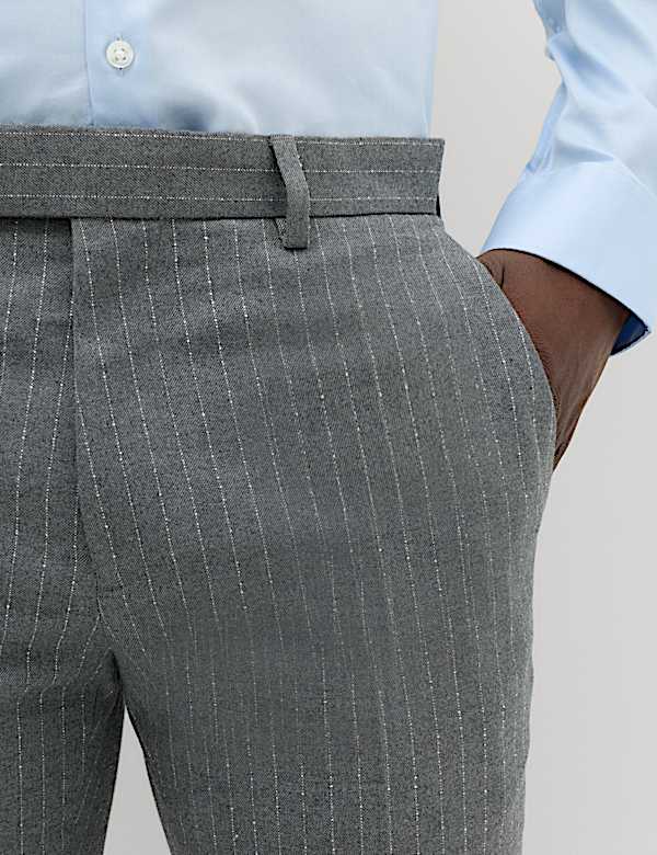Slim Fit Pin Stripe Suit Trousers - AT