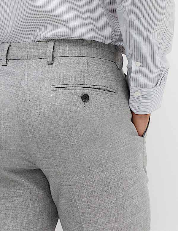 Regular Fit Textured Stretch Suit Trousers - MV
