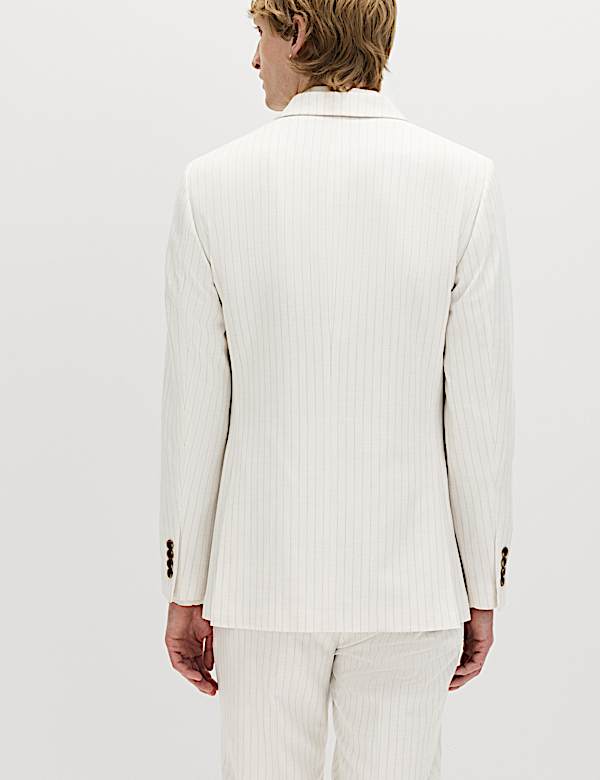 Slim Fit Pinstripe Double Breasted Jacket - KR