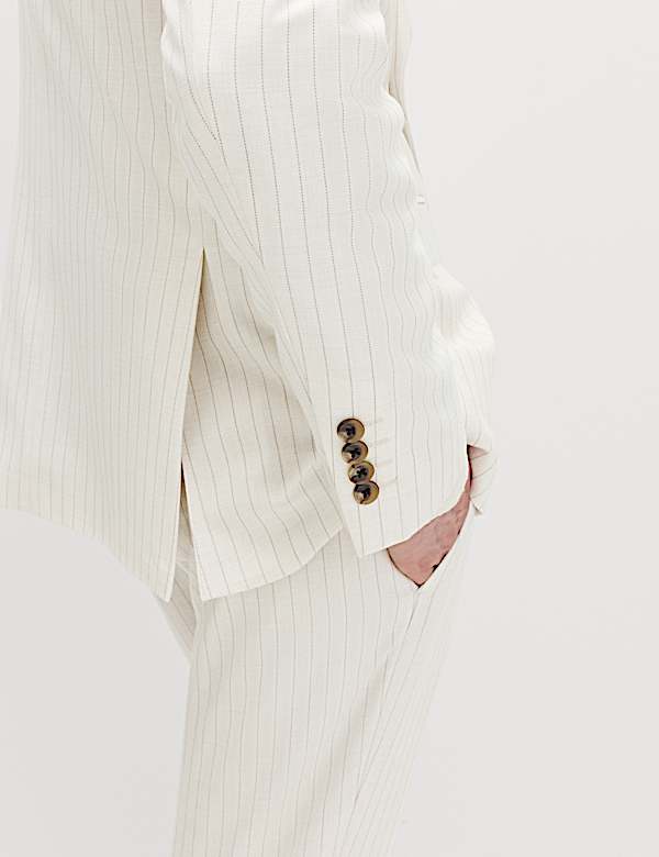 Slim Fit Pinstripe Double Breasted Jacket - VN