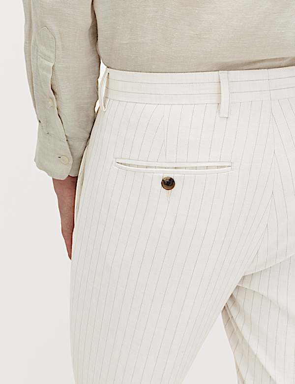 Slim Fit Pinstripe Suit Trousers - KR