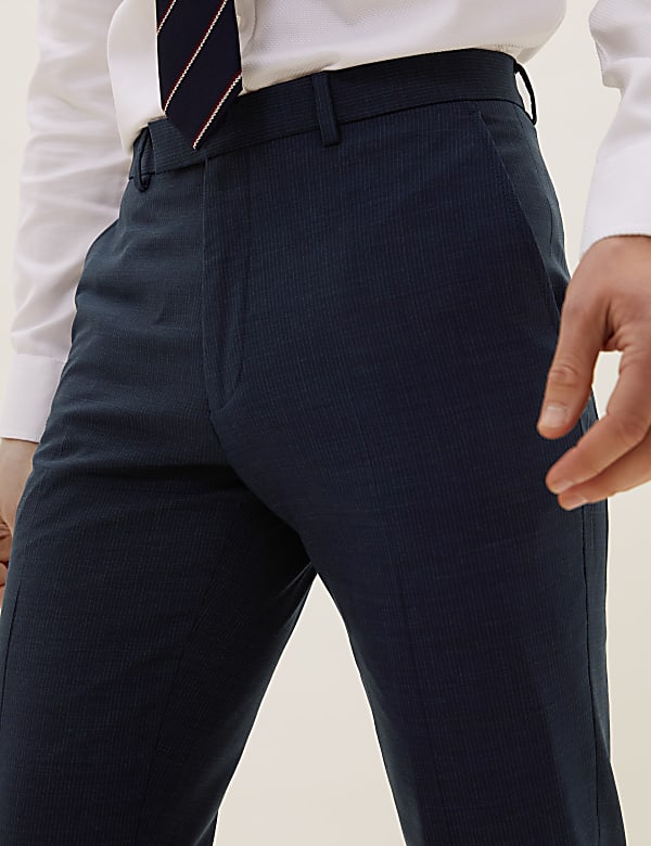 Ultimate Navy Slim Fit Pinstripe Trousers