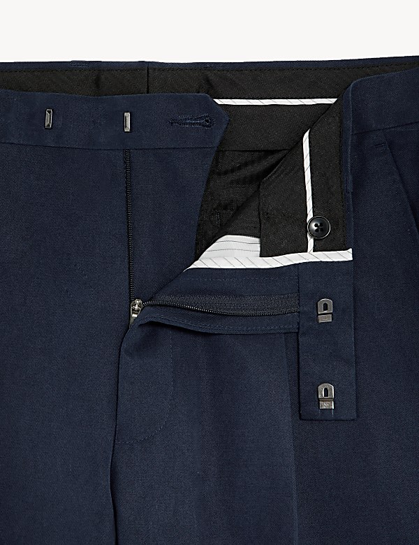 Cotton Blend Trousers - US