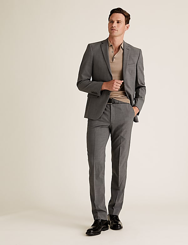 Tailored Fit Wool Blend Suit Jacket