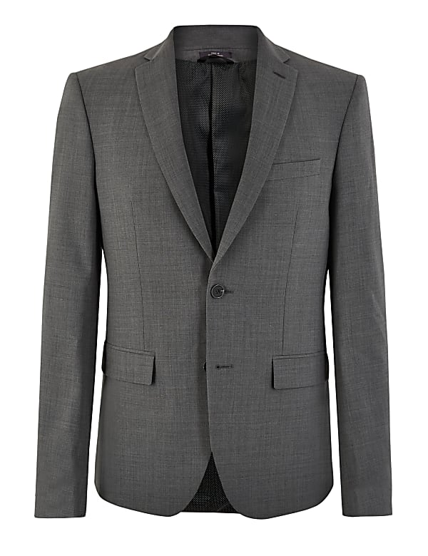 Tailored Fit Wool Blend Suit Jacket
