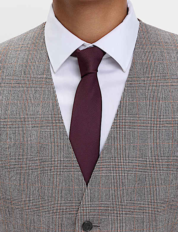 Regular Fit Pure Wool Checked Waistcoat - IL