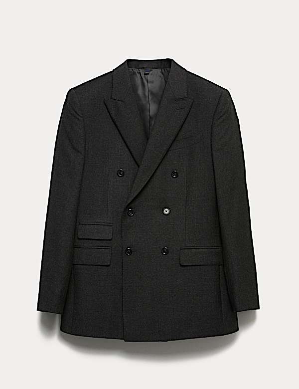 ז'קט חליפה מפלנל צמר טהור בגזרה ישרה - IL