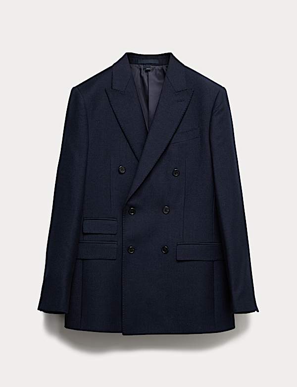 Slim Fit Pure Wool Checked Suit Jacket - RO