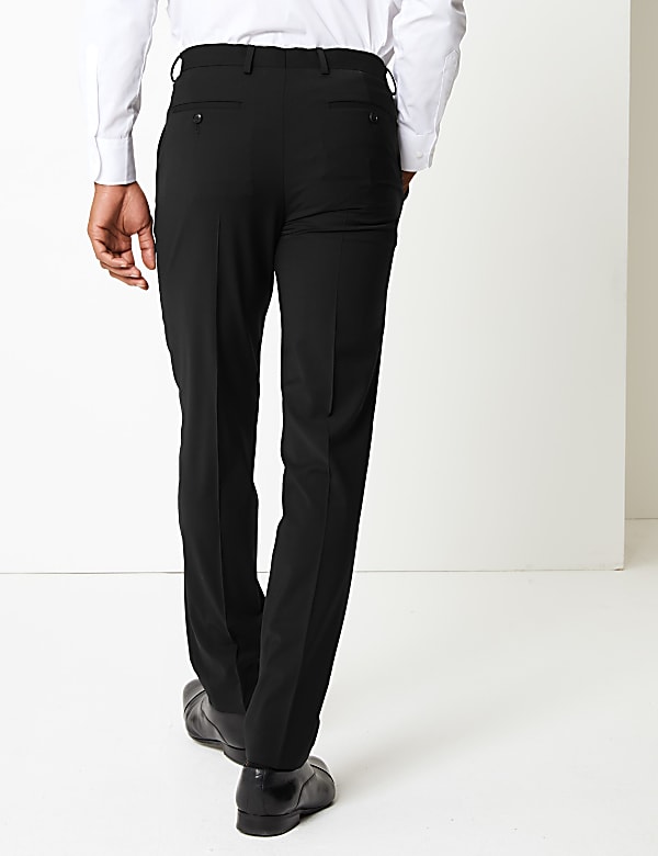 Black Slim Fit Wool Trousers
