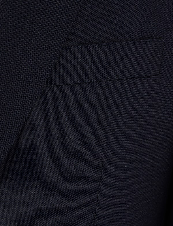Navy Regular Fit Wool Rich Jacket