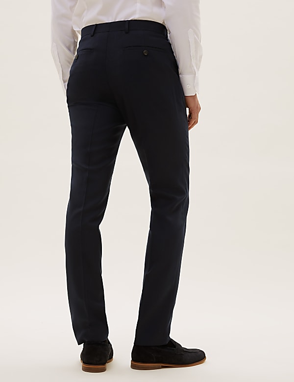 Navy Slim Fit Wool Rich Trousers