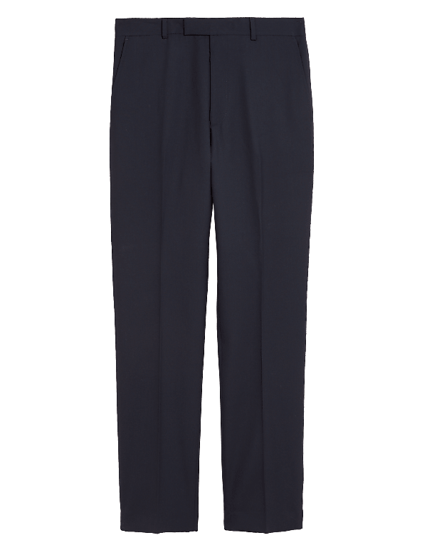 Navy Regular Fit Wool Rich Trousers