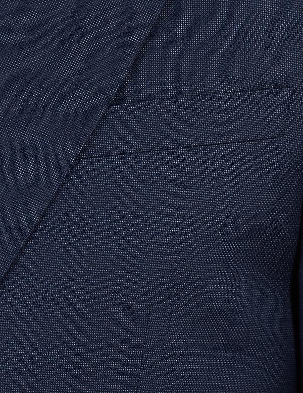 Blue Tailored Fit Wool Rich Jacket