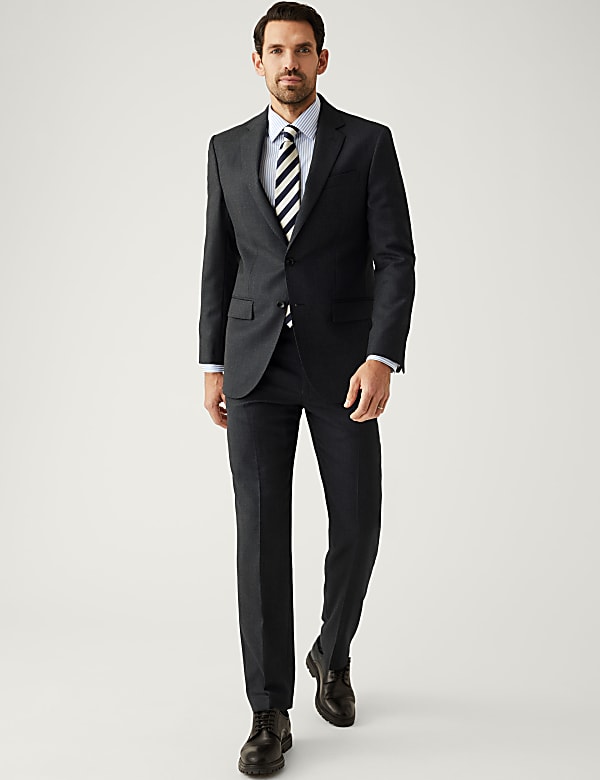 Regular Fit Pure Wool Suit Jacket - GR