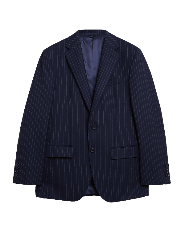 Regular Fit Pure Wool Striped Suit Jacket