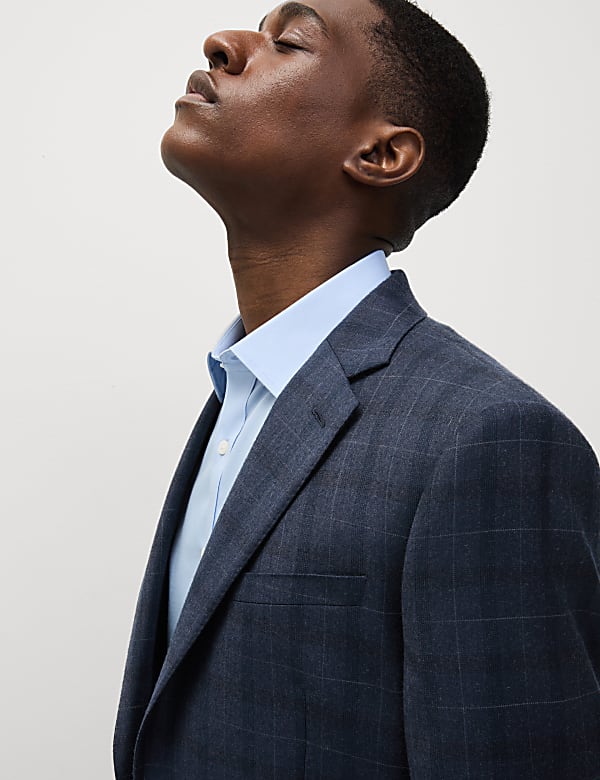 Wool check blazer hot sale