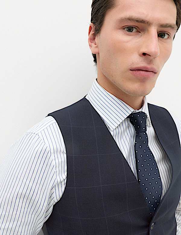 Pure Wool Prince of Wales Check Waistcoat - FR