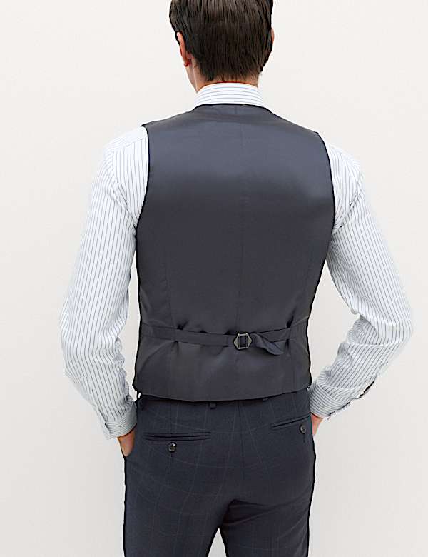 Pure Wool Prince of Wales Check Waistcoat - FR