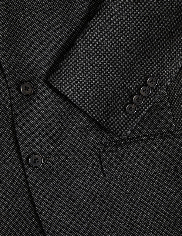 Chaqueta de traje de corte ajustado 100% lana texturizada - US