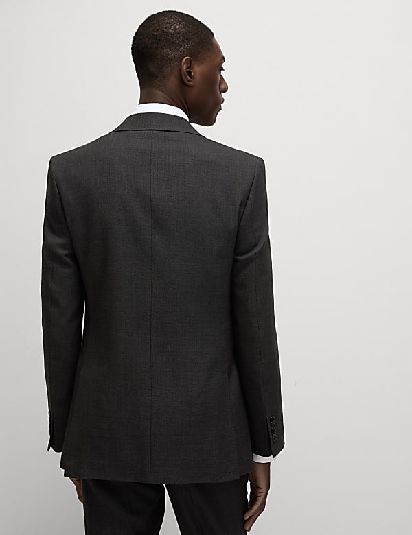 Chaqueta de traje de corte ajustado 100% lana texturizada - US