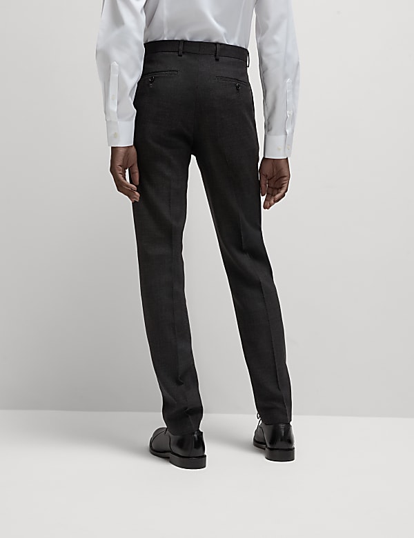 Slim Fit Pure Wool Textured Suit Trousers - JP