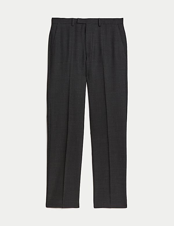 Regular Fit Pure Wool Textured Suit Trousers - JE
