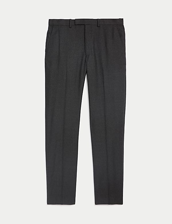 Celana Panjang Setelan Bertekstur Wol Murni Regular Fit - ID