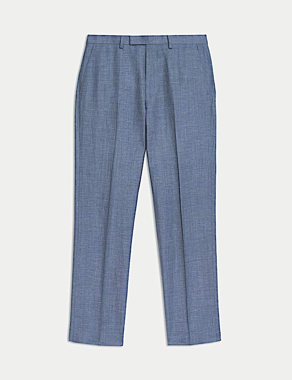 Regular Fit Wool Rich Linen Blend Suit Trouser - JO