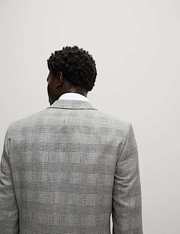 Chaqueta de traje de corte ajustado en mezcla de lana - US