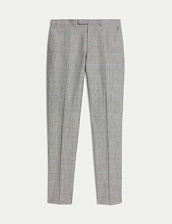 Slim Fit Wool Rich Check Suit Trousers - FI