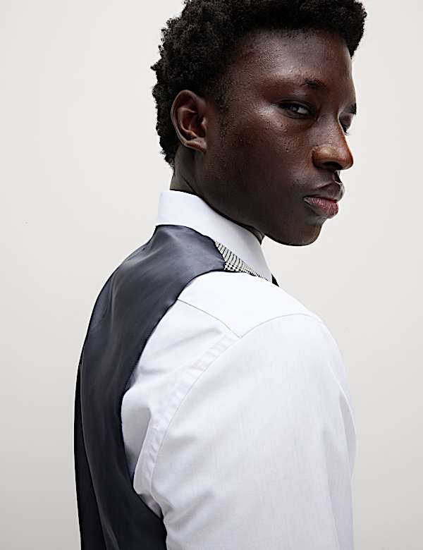 Chaleco de cuadros de corte ajustado de lana - US