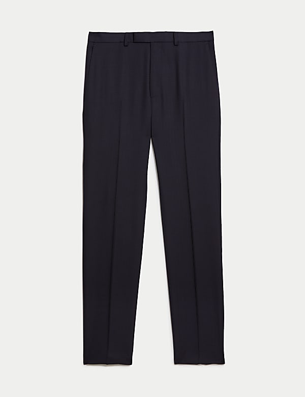 Slim Fit Pure Wool Herringbone Suit Trousers - JP