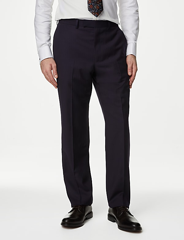 Regular Fit Pure Wool Suit Trousers - RS