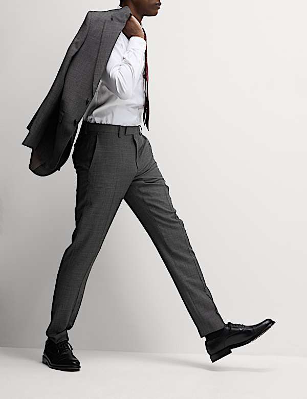 Slim Fit Pure Wool Suit Trousers - AU