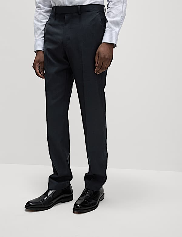 Regular Fit Pure Wool Suit Trousers - NL