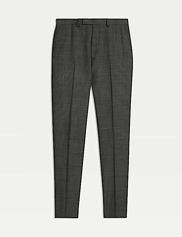 Regular Fit Pure Wool Suit Trousers - PT