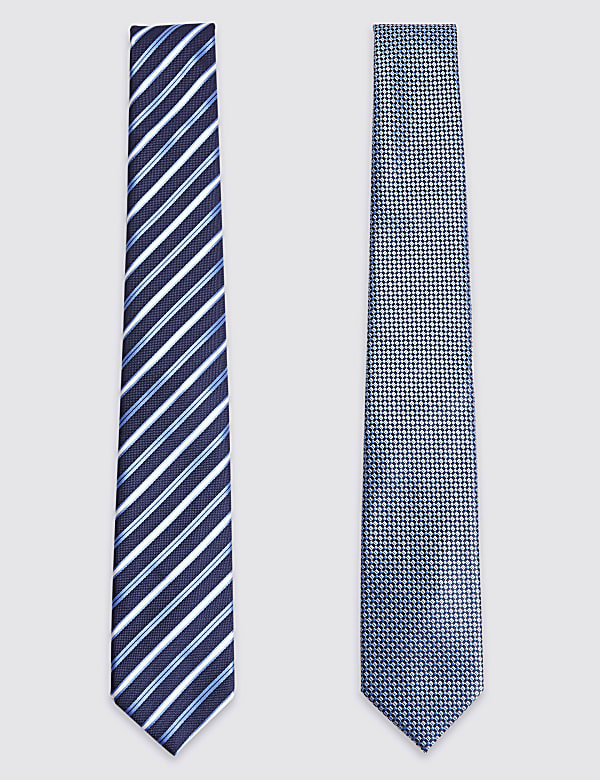 2 Pack Striped & Textured Ties