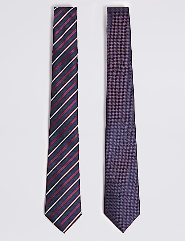 2 Pack Striped & Textured Ties