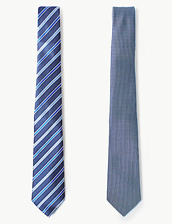 2 Pack Textured & Striped Tie