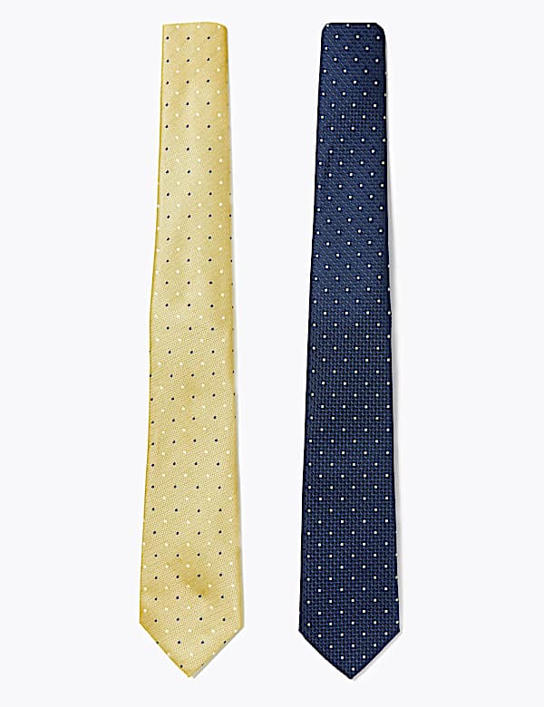 2 Pack Slim Polka Dot Ties