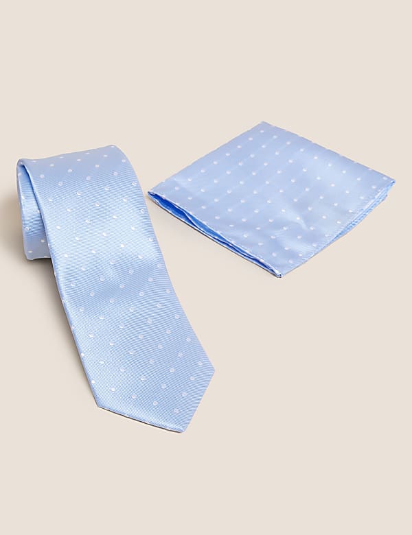 Spotted Tie & Pocket Square Set