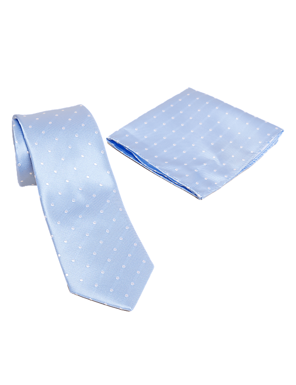 Spotted Tie & Pocket Square Set