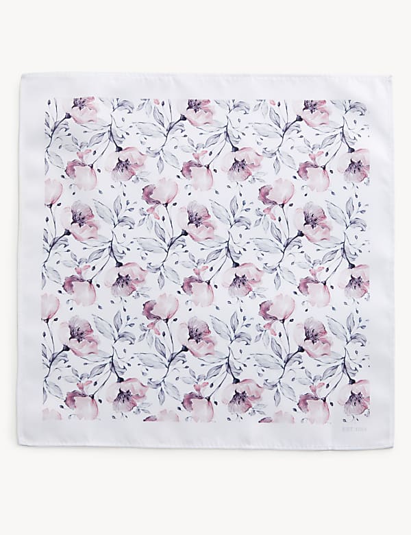 Floral Tie, Handkerchief & Pin Set