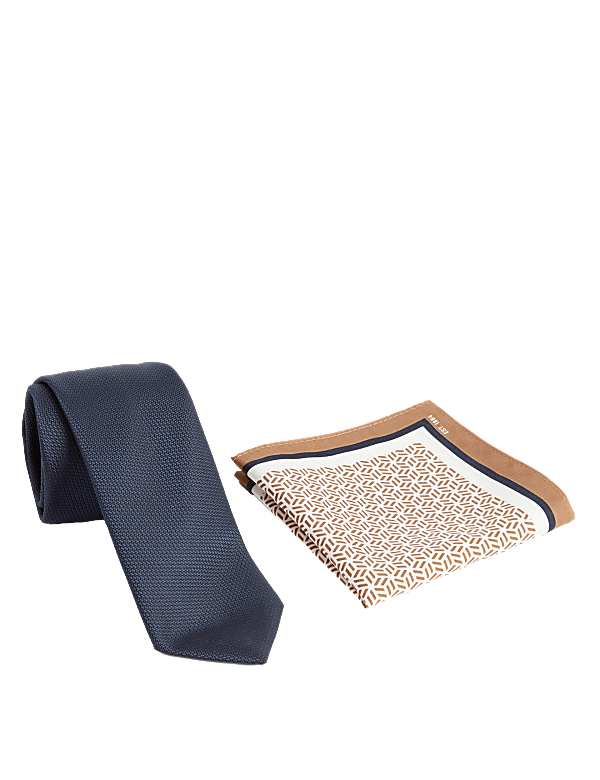 Printed Tie & Pocket Square Set