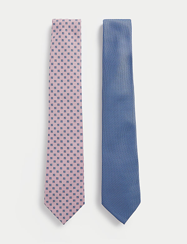 Λεπτές γραβάτες με ανάγλυφη υφή, σετ των 2 - GR