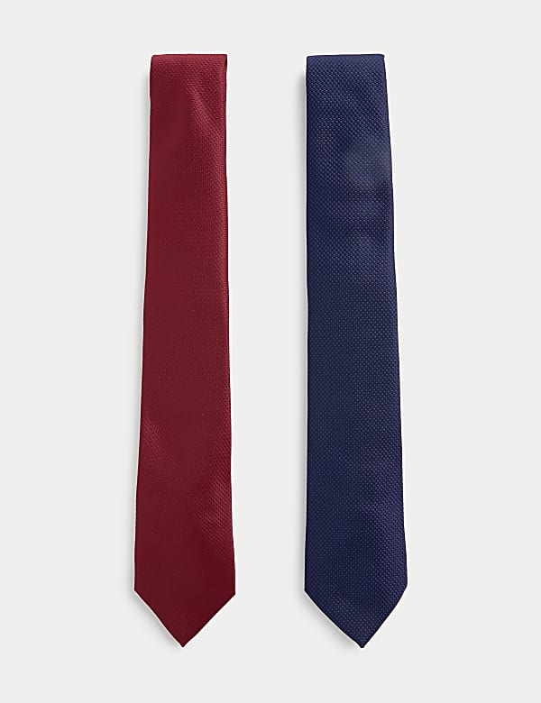 2 件装纹理细领带 - SG