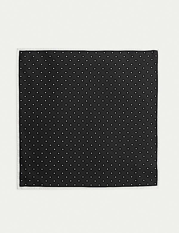 Polka Dot Pure Silk Pocket Square - US