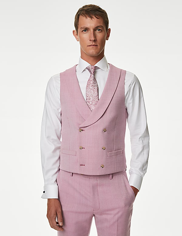 Wool Blend Double Breasted Waistcoat - AT